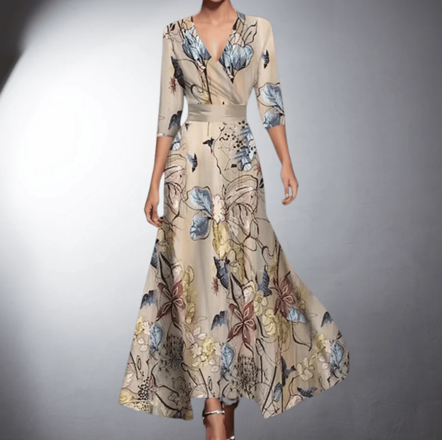 Martha™ | Elegante Maxi Jurk met Bloemenpatroon
