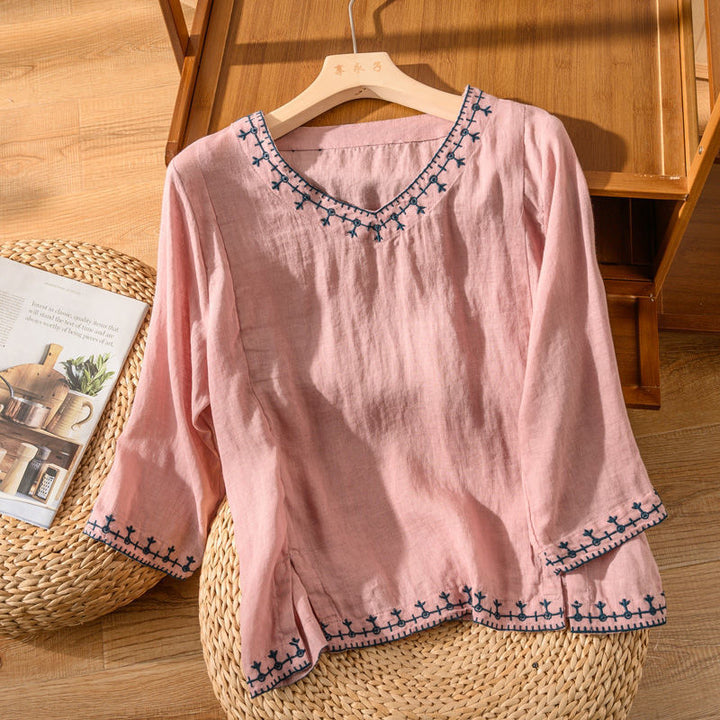 Mary™ | Patroon V-hals Blouse