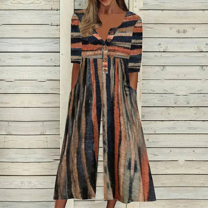 Lagoon | Dames Bladprint V-Hals Korte Mouwen Brede Pijpen Jumpsuit