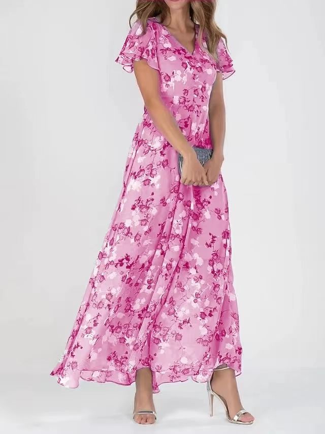 BRENDA™ – Vloeiende Bloemen Maxi Jurk