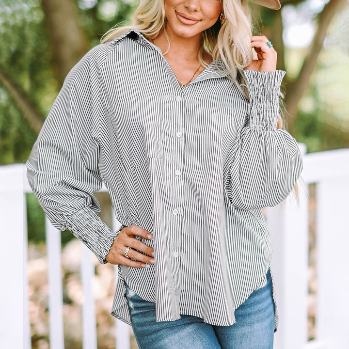 Skye | Dames Gestreepte Oversized Overhemd met Knopen Lange Mouwen