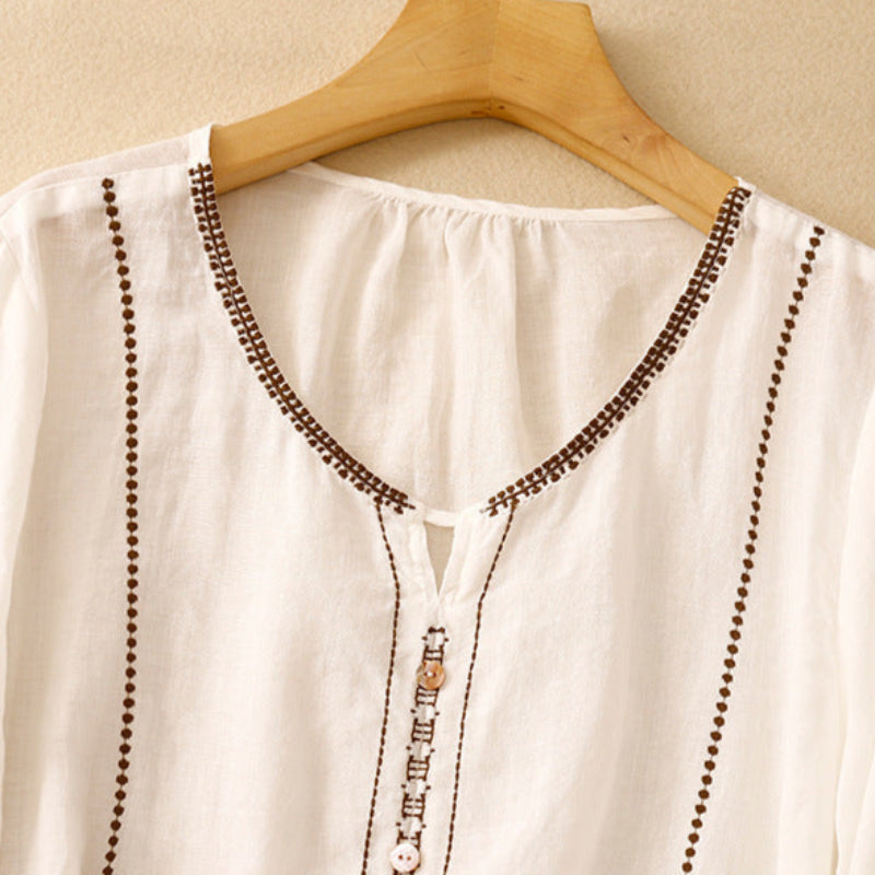 Gia™ | Blouse met Patroon en Rimpel Mouwen