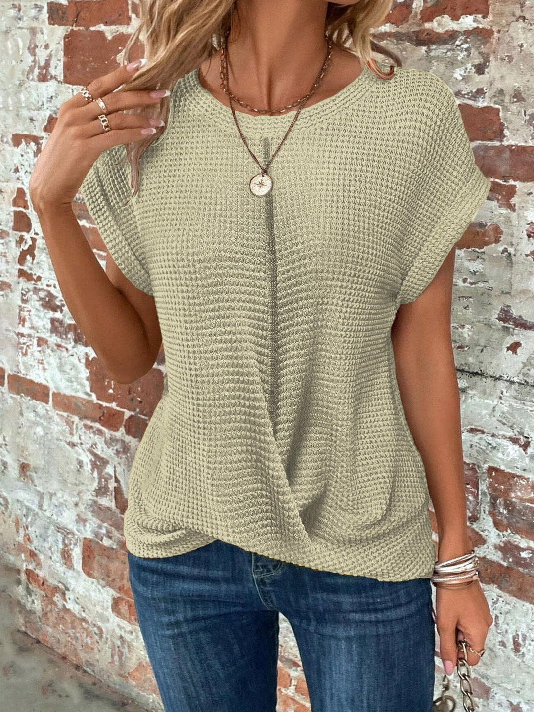 Sylvia™ | Wafelbrei Casual T-shirt