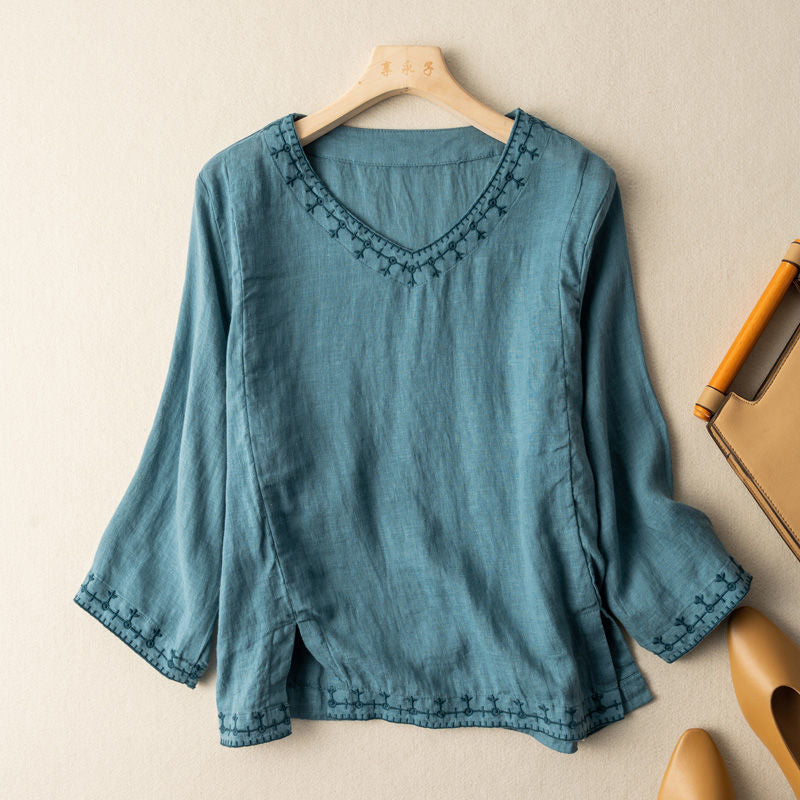 Mary™ | Patroon V-hals Blouse