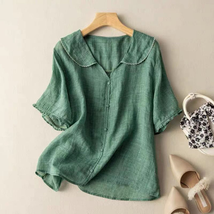 Kristi™ | Vintage Blouse met Knopdetails