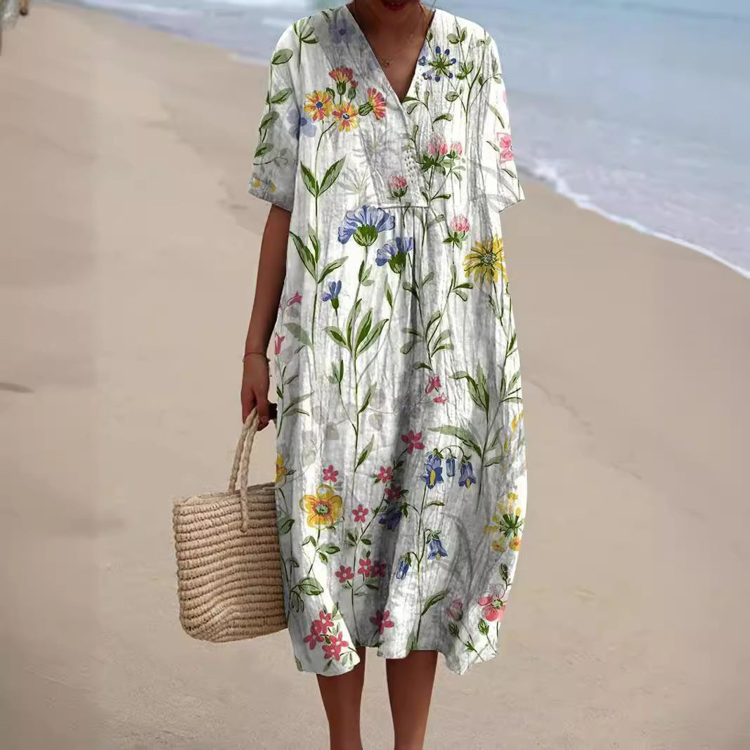 Margaret | Luchtige Bloemen Strandjurk