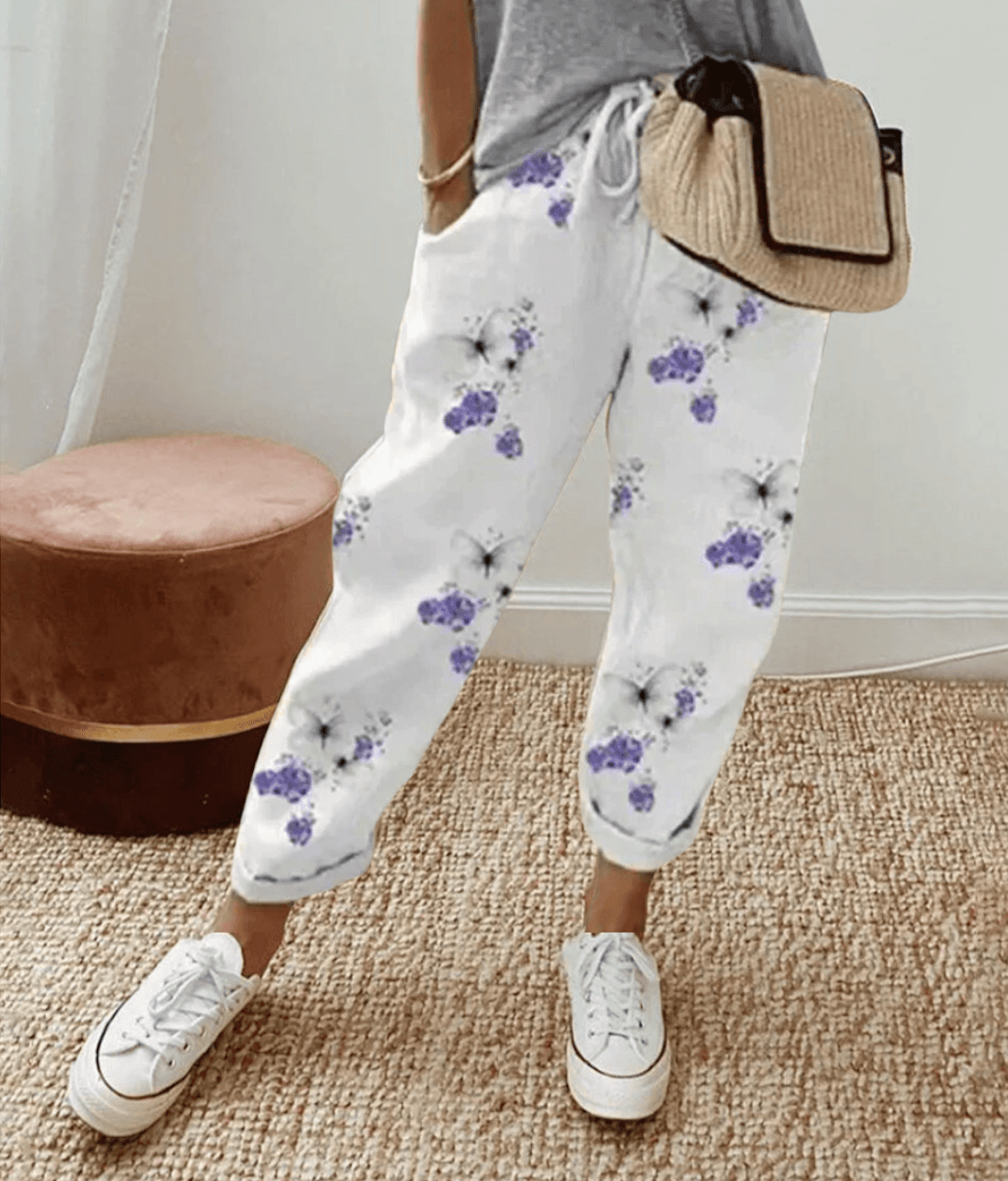 Elle™ | Flatterende Pasvorm & Comfortabele Tailleband Broek Met Print