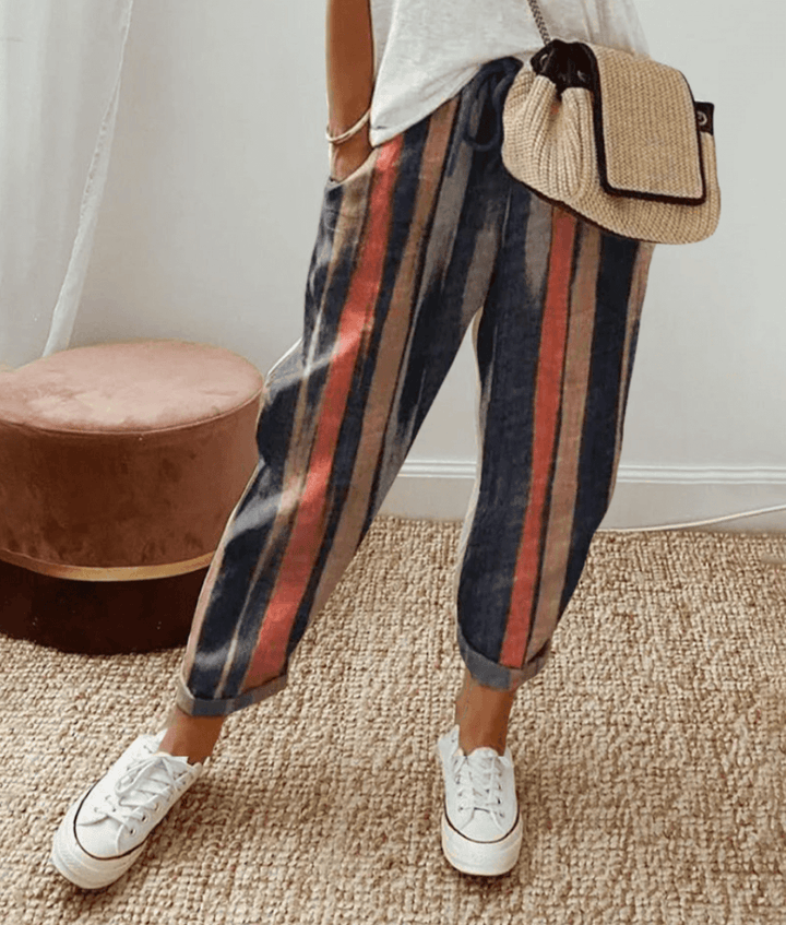 Elle™ | Flatterende Pasvorm & Comfortabele Tailleband Broek Met Print
