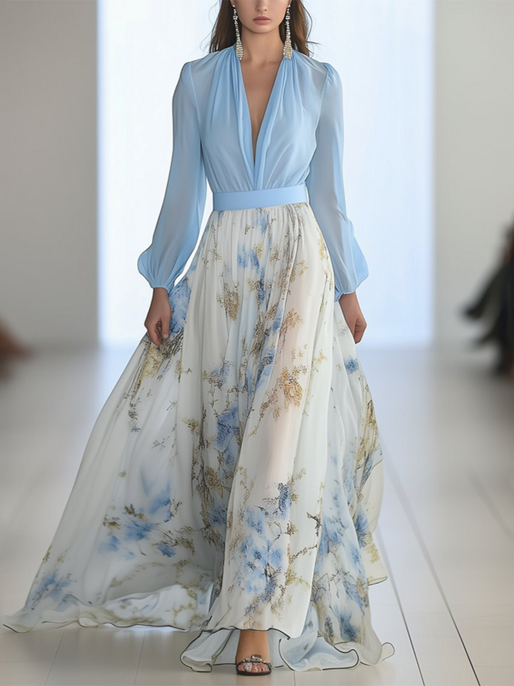 Kelli | Maxi Bruidsgast Jurk met Bloemenprint