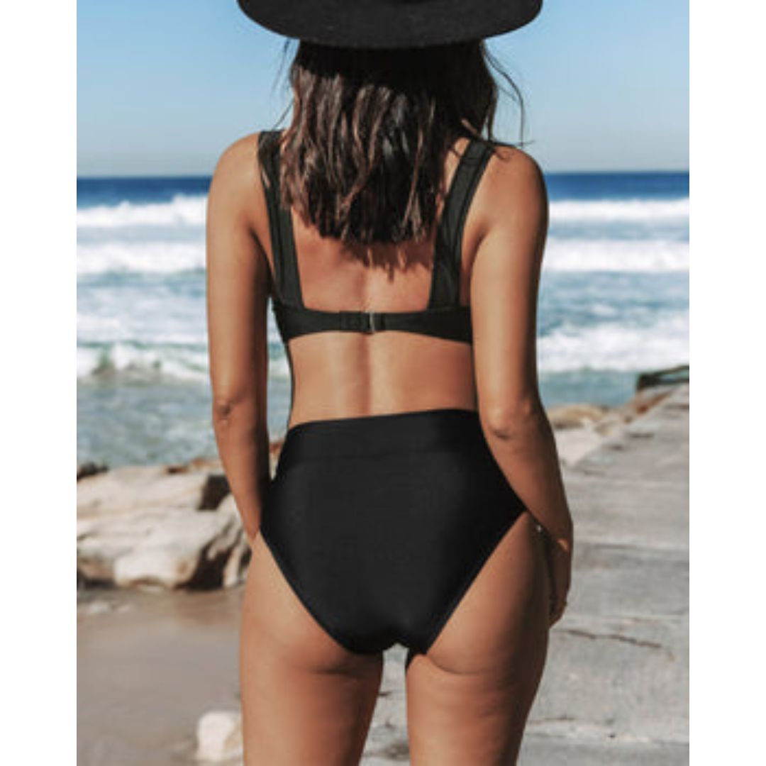 Hilde™ | Effen Hoge Taille Badpak