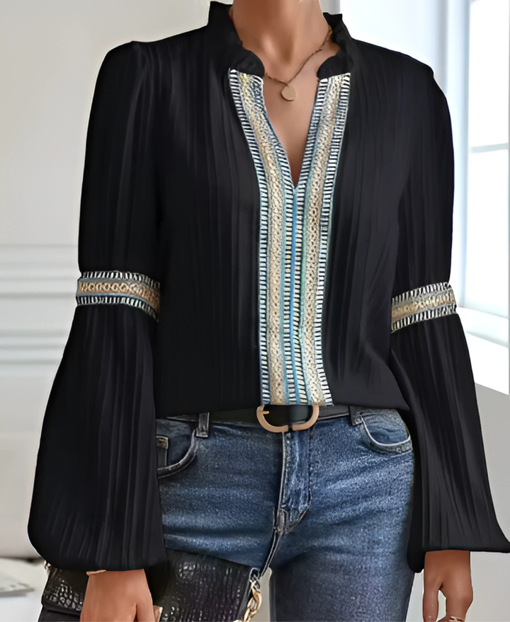 Monica™ | Vintage V-hals Blouse