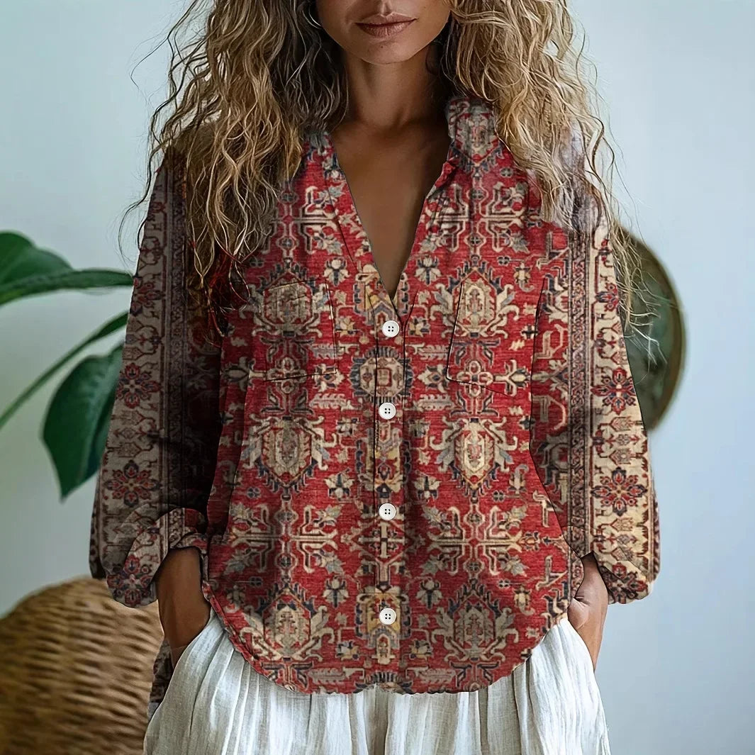 Martha™ | Ontspannen Blouse met Natuurprint