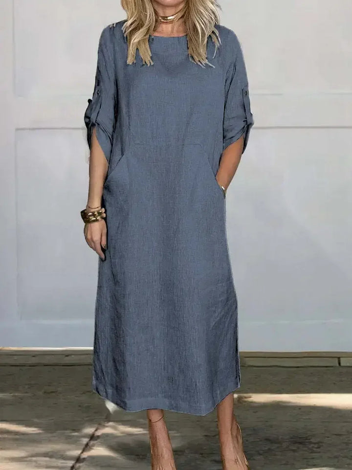 Poppy | Vrouwen A-Lijn Losse Pasvorm Draped Jurk Avond