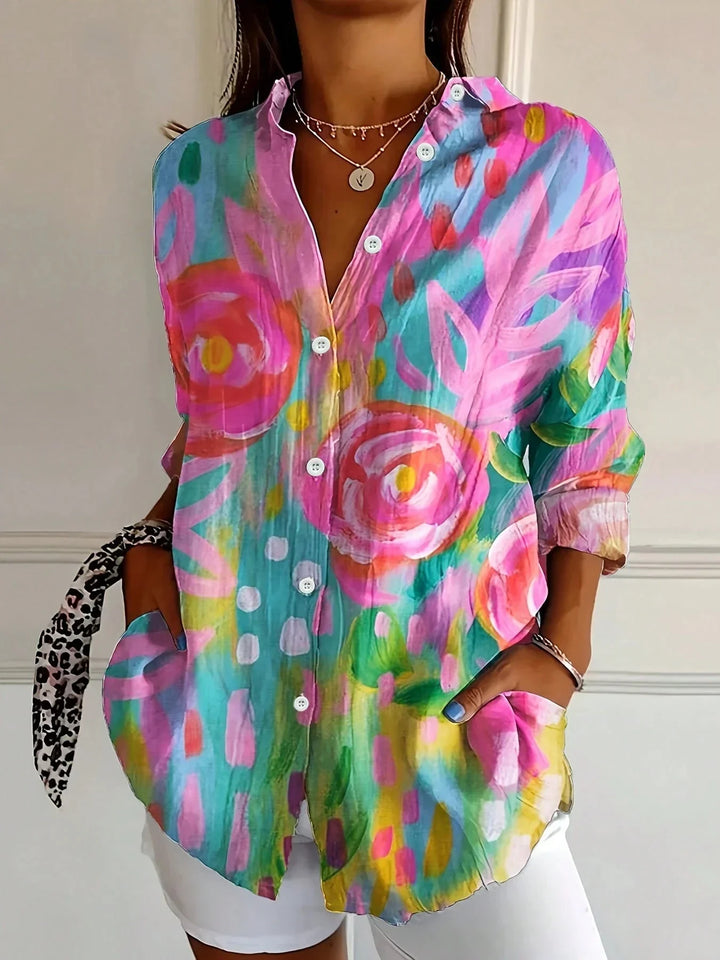 Terri™ | Kleurrijke Blouse met Speelse Print