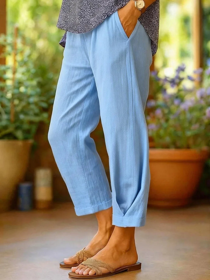 Provence | Linnen Effen Cropped Broek
