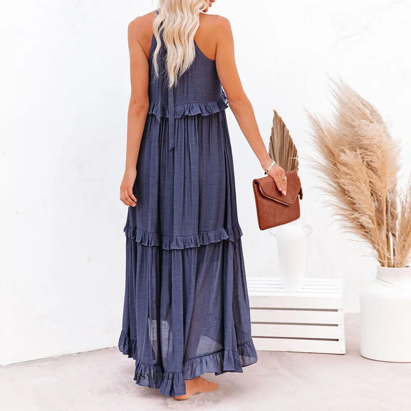 Courtney™ | Elegante Mouwloze Jurk met Ruffles