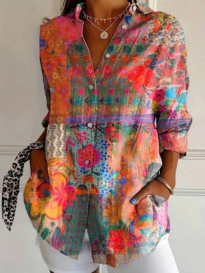 Terri™ | Kleurrijke Blouse met Speelse Print