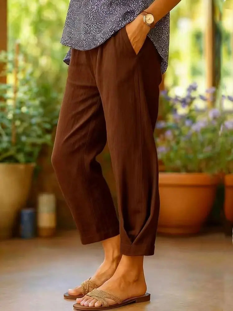Provence | Linnen Effen Cropped Broek