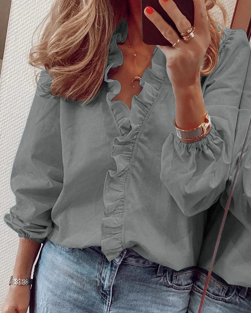 Enola™ | Vrouwelijke Blouse met Speelse Rimpels