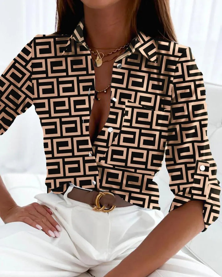 Freya™ | Elegante Blouse met Artistieke Print