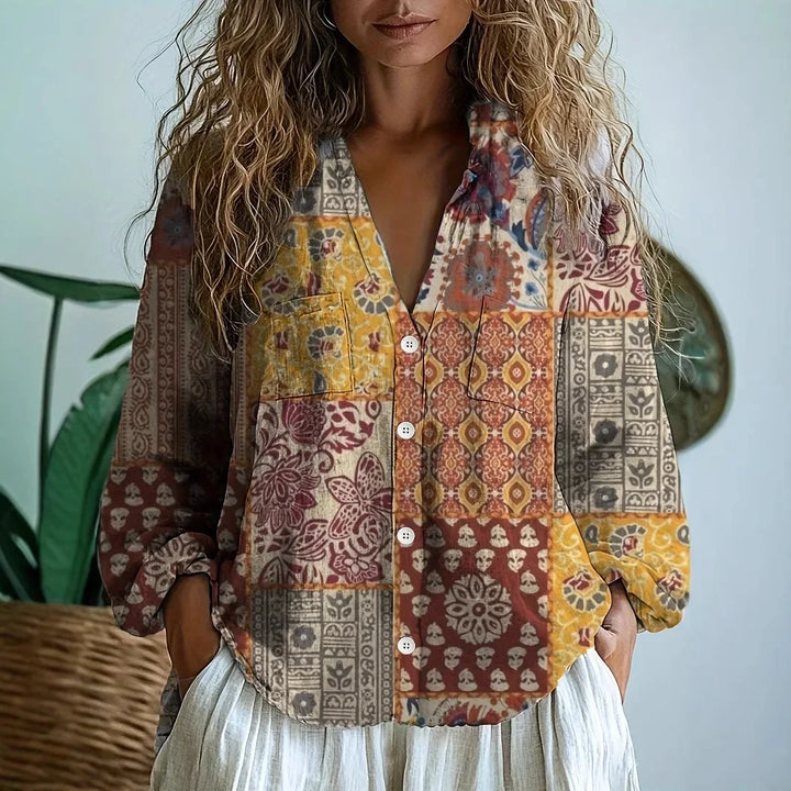 Martha™ | Ontspannen Blouse met Natuurprint