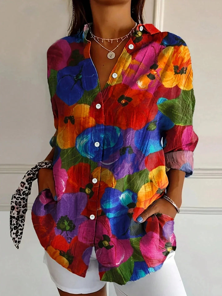Terri™ | Kleurrijke Blouse met Speelse Print