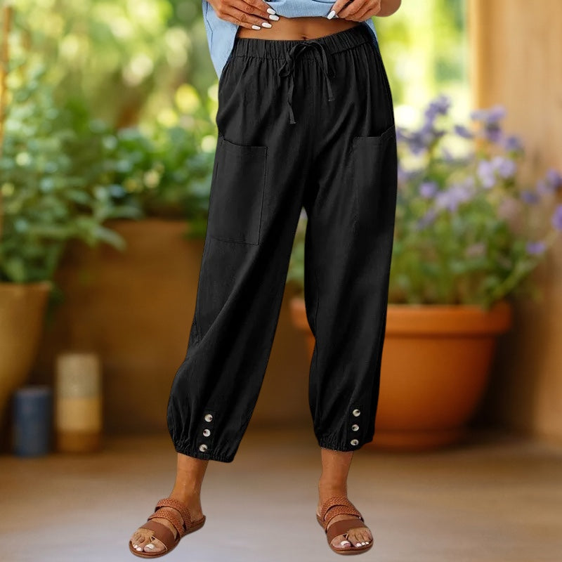 Zara | Cropped Harem Broek met Touwtjes