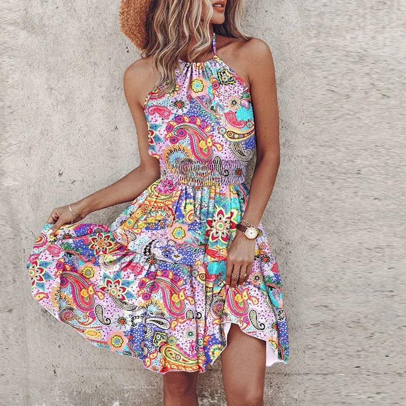 Amber | Dames Halter Kanten Vloeiende Drapé Jurk