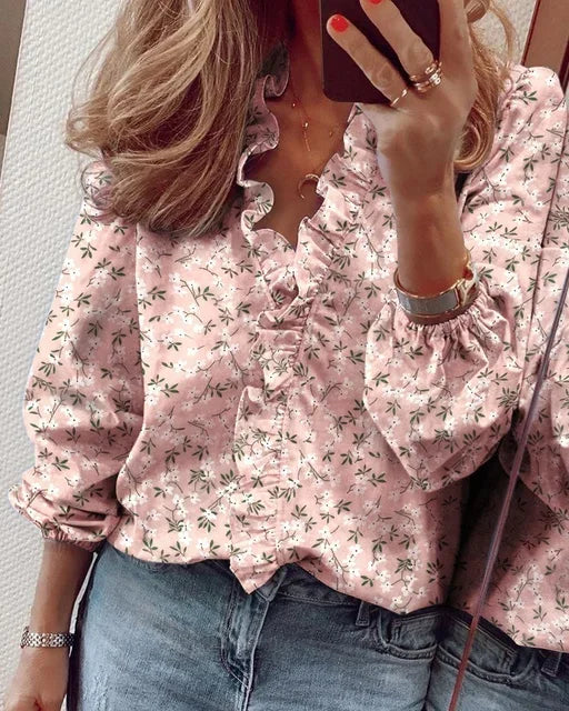Enola™ | Vrouwelijke Blouse met Speelse Rimpels