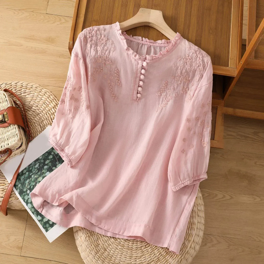 Suzanne™ | Bloemen Blouse met Knopen