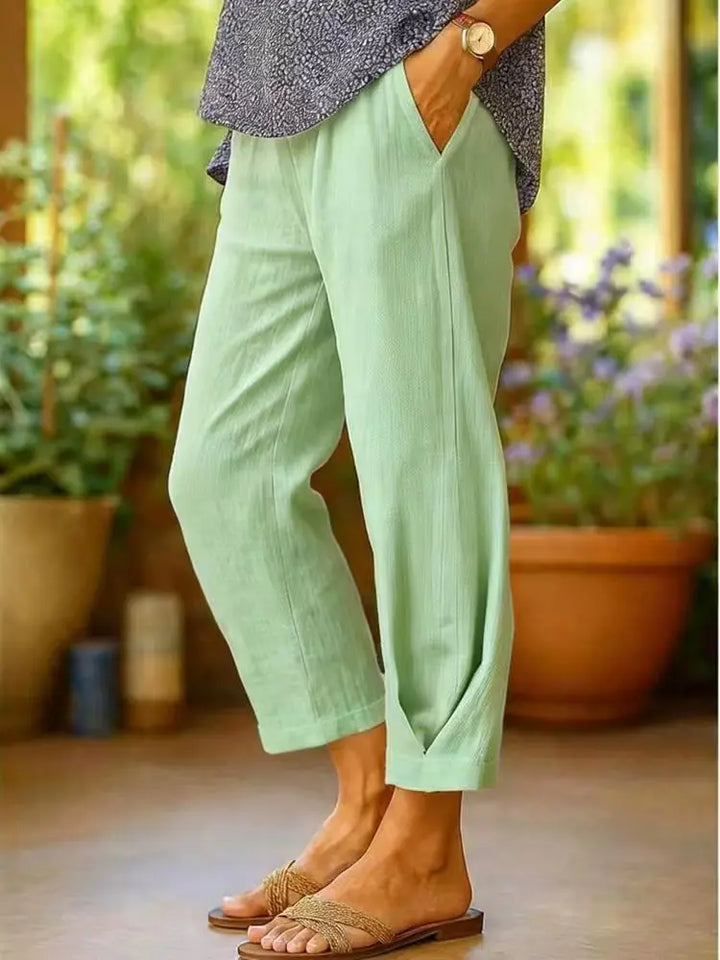 Provence | Linnen Effen Cropped Broek