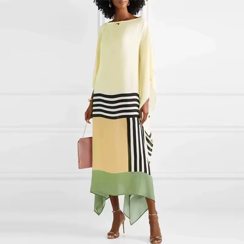 Aria | Vrouwen Caftan Jurk Geometrische Print Batwing Mouw Maxi Jurk