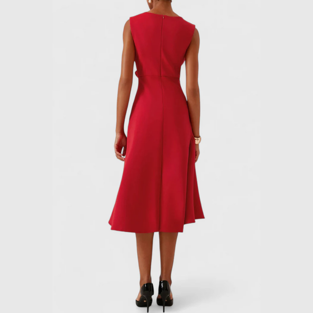 Sheila™ | Gedrapeerde Asymmetrische Midi-jurk