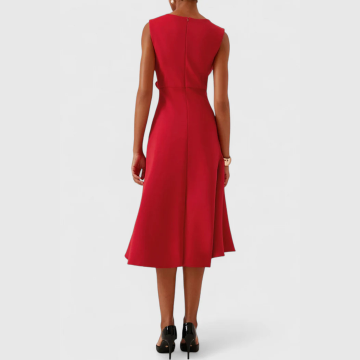 Sheila™ | Gedrapeerde Asymmetrische Midi-jurk