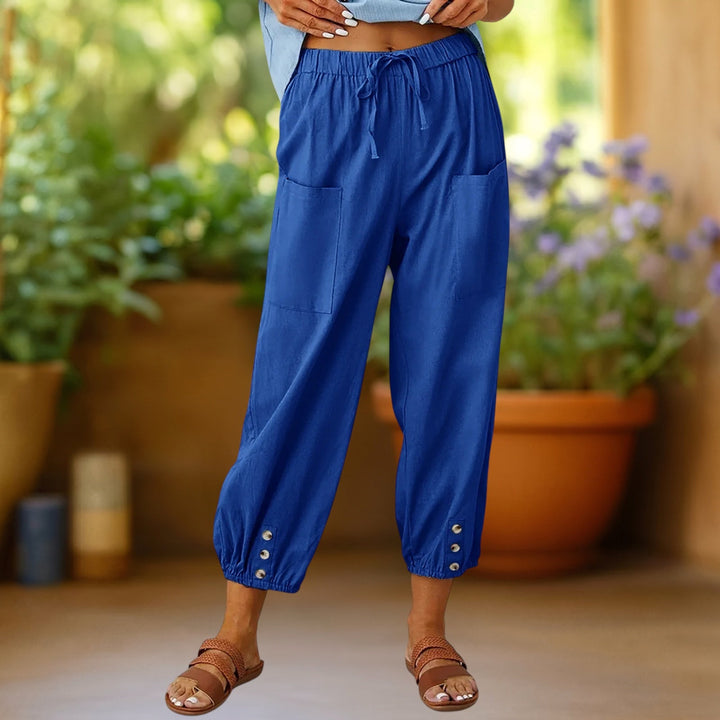 Aurelia | Linnen Wijde-Broek Cropped Trousers