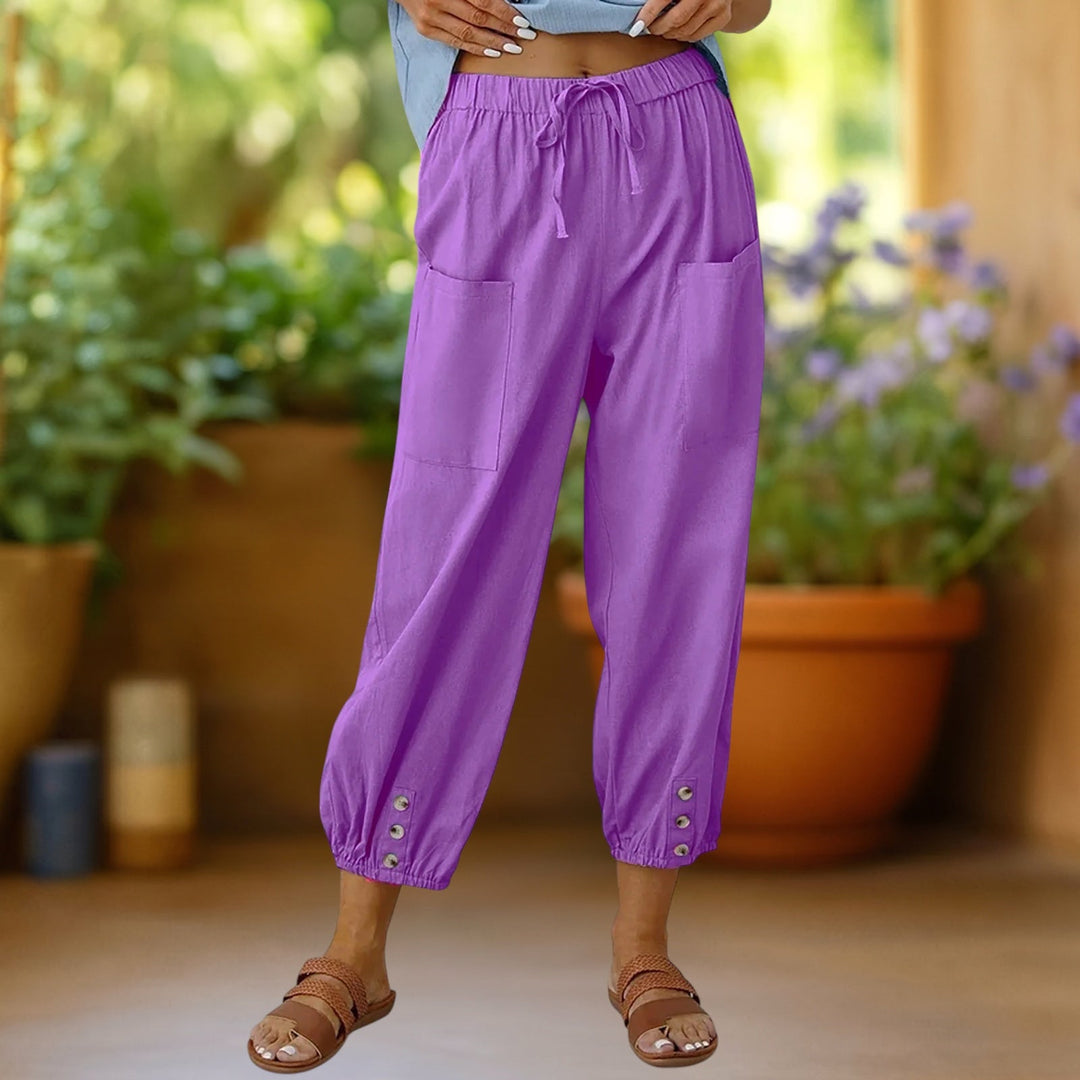 Zara | Cropped Harem Broek met Touwtjes