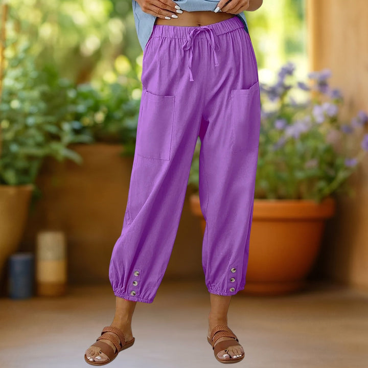 Zara | Cropped Harem Broek met Touwtjes