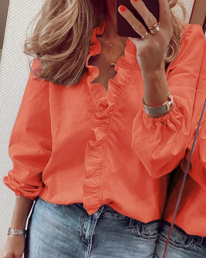 Enola™ | Vrouwelijke Blouse met Speelse Rimpels