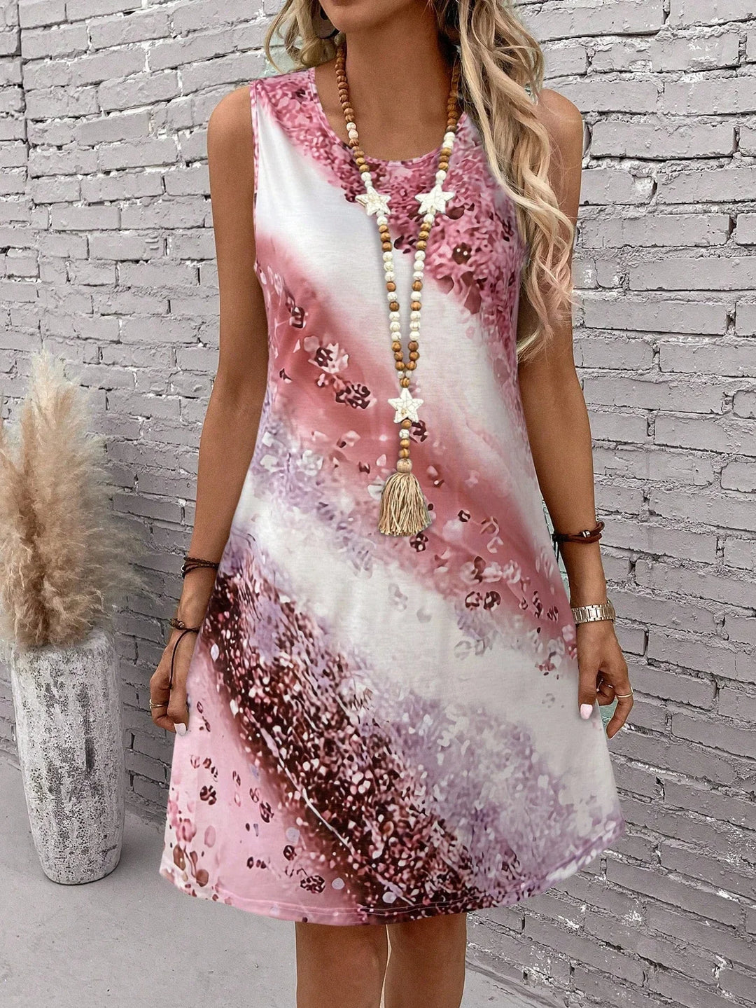 Thea™ - Mouwloze Boho Print Jurk
