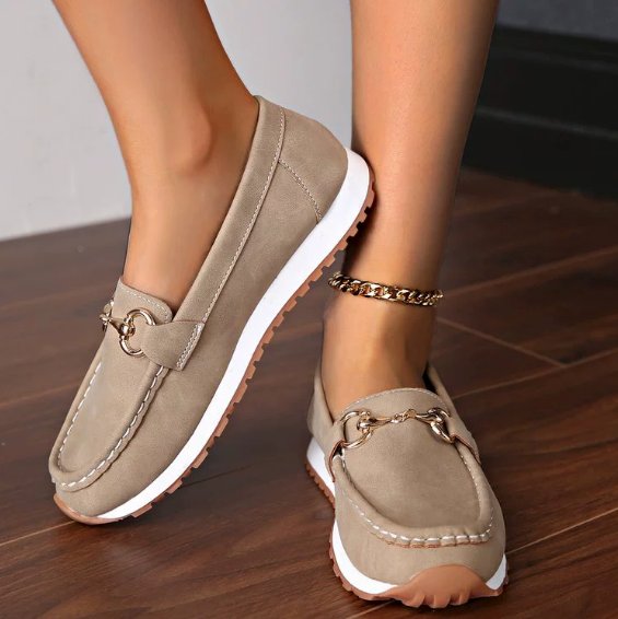 Elodie - Platte Gesp Loafers