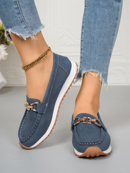 Ella - Platte Gesp Loafers