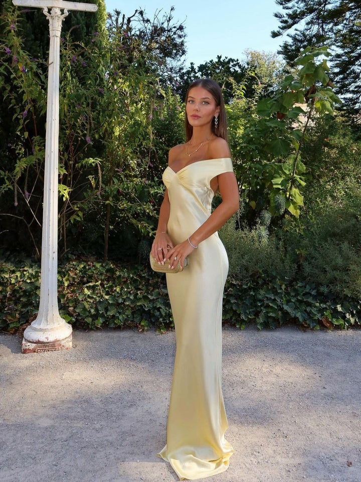 Gabrielle | Dames Bruiloft Gast Kanten Off Shoulder Jurk Avond