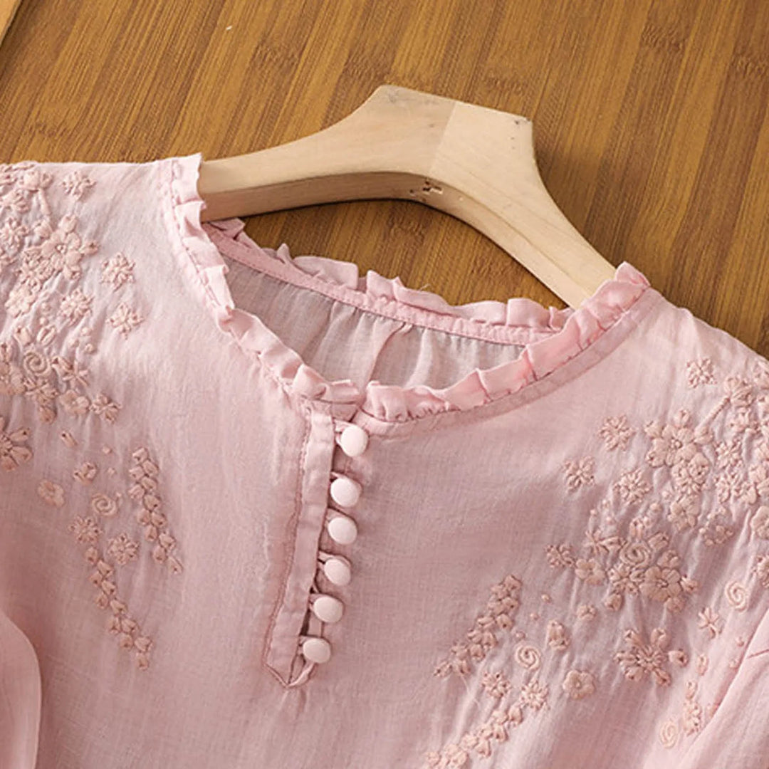 Suzanne™ | Bloemen Blouse met Knopen