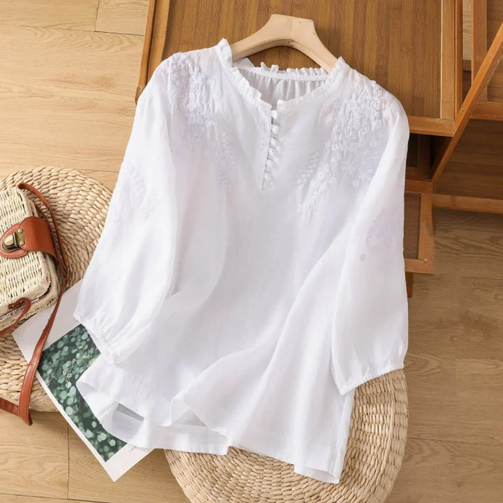 Suzanne™ | Bloemen Blouse met Knopen