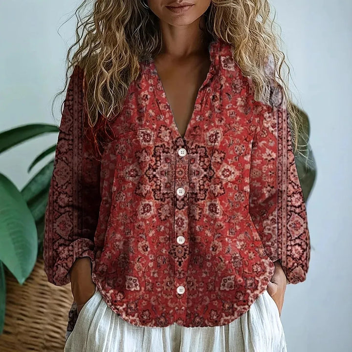 Martha™ | Ontspannen Blouse met Natuurprint