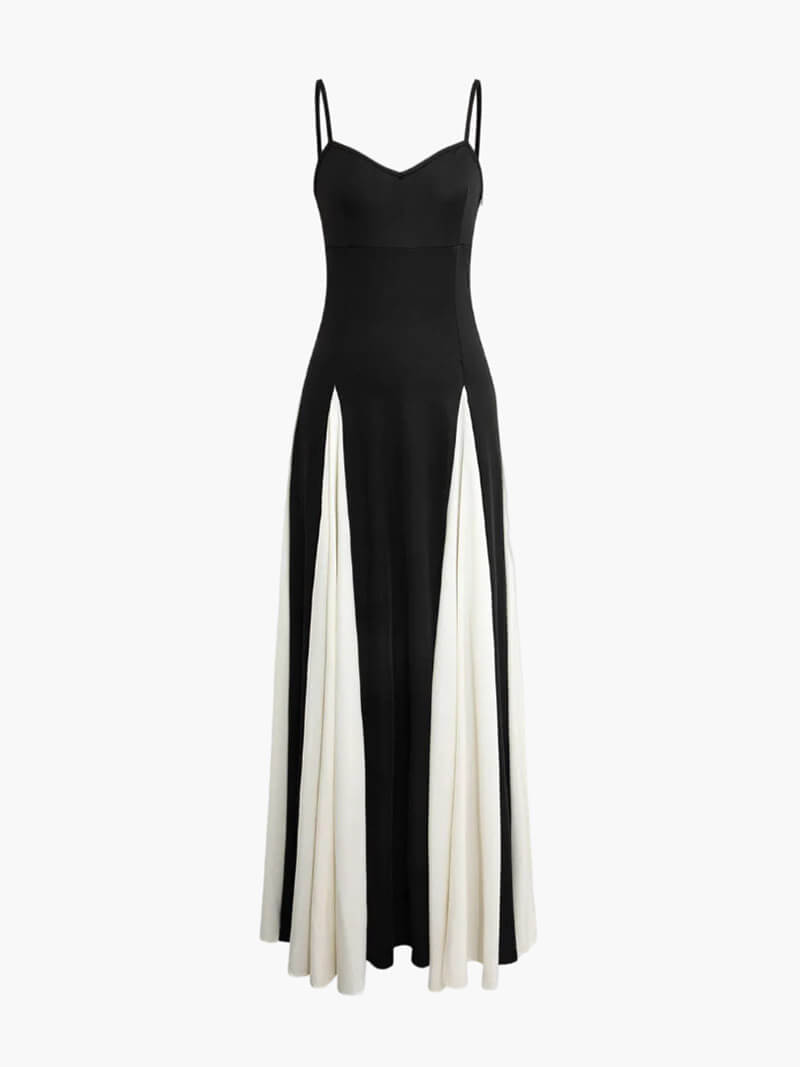Paloma™ | Elegante Zwart-witte Maxi-jurk