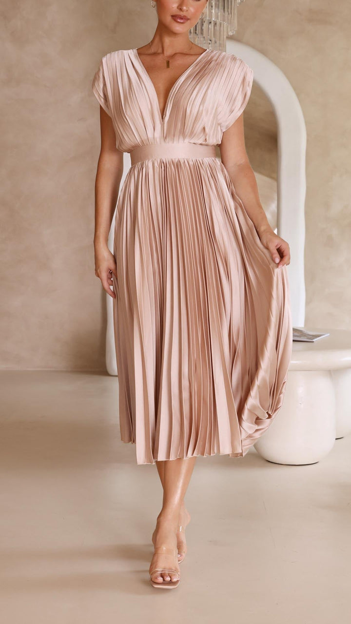 Maria™ | Elegante Plissé Maxi Jurk
