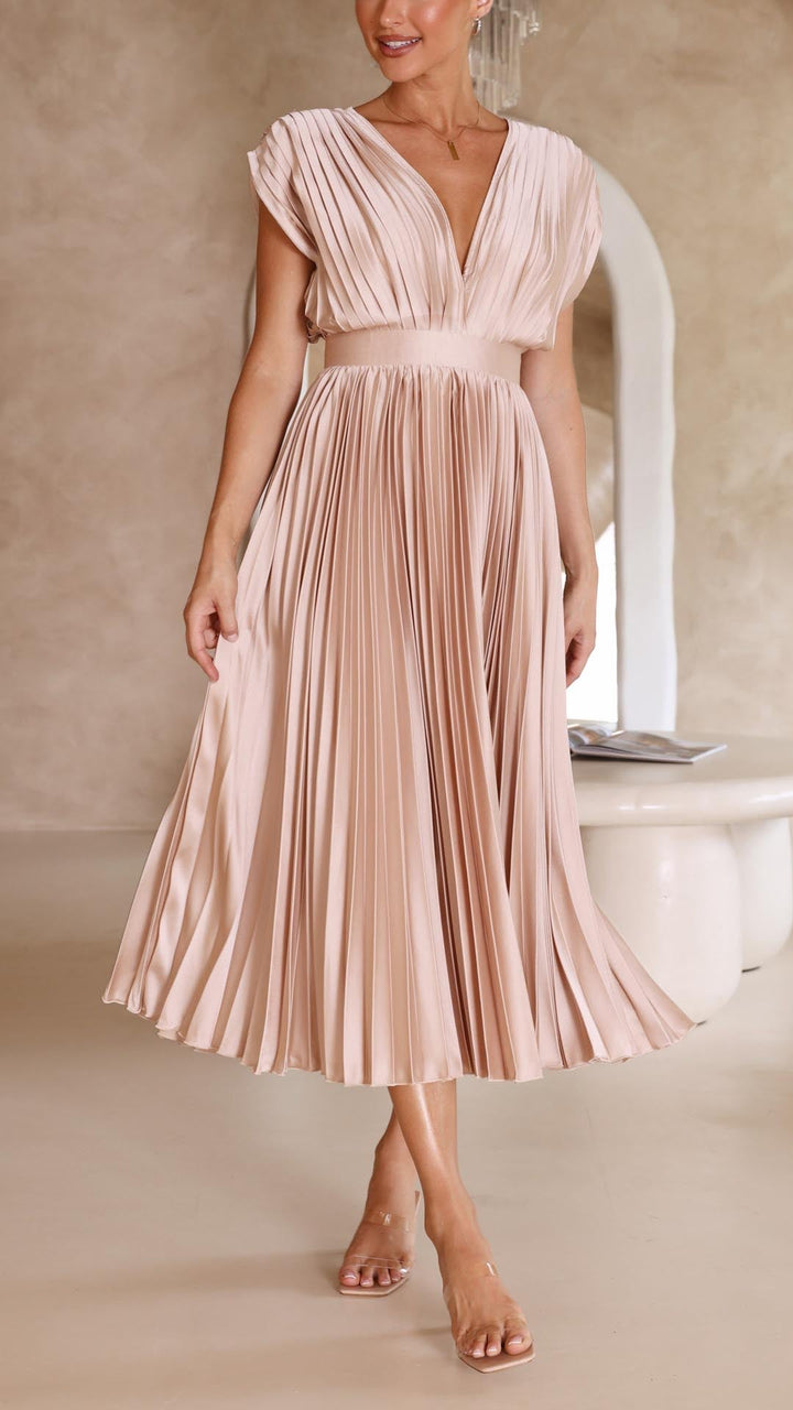 Maria™ | Elegante Plissé Maxi Jurk