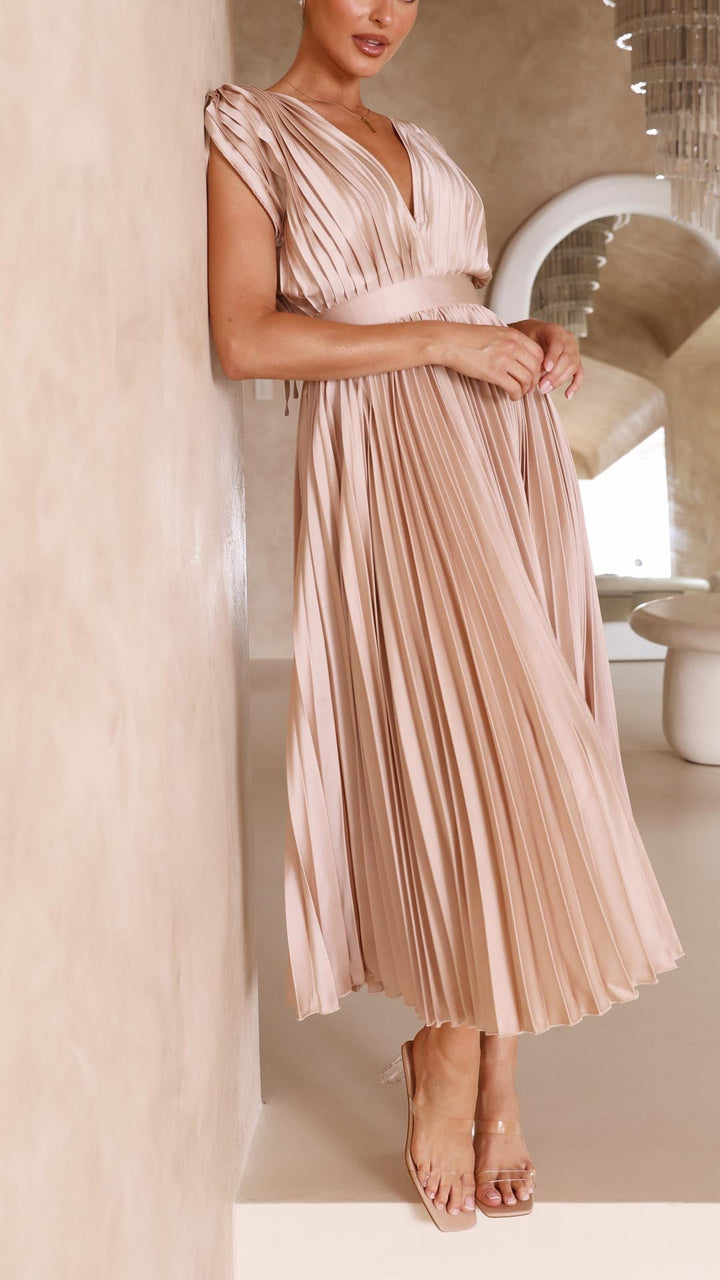 Maria™ | Elegante Plissé Maxi Jurk