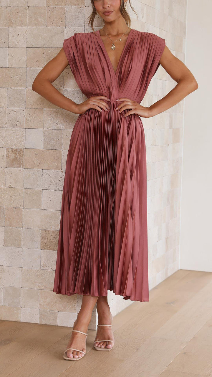 Maria™ | Elegante Plissé Maxi Jurk